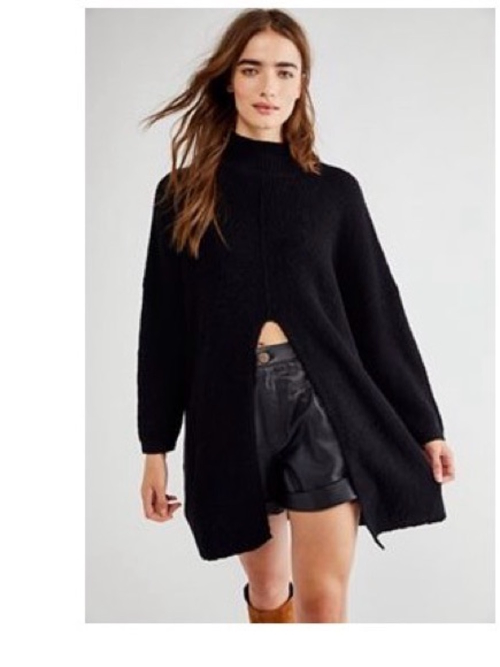 Free People Coco Sweater pullover Split-Front Long Sweater